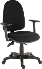 Ergo Trio Ergonomic High Back Fabric Operator Office Chair with Height Adjustable Arms Black - 2901BLK/0280 DD