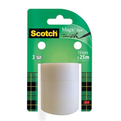 Scotch Magic Invisible Tape 8-192R3 Refill 19mm x 25m (Pack 3) 7100127532