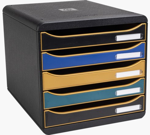 Exacompta Neo Deco Big Box Plus 5 Drawer Unit 347 x 278 x 271mm Assorted Colours (Each) - 309505D