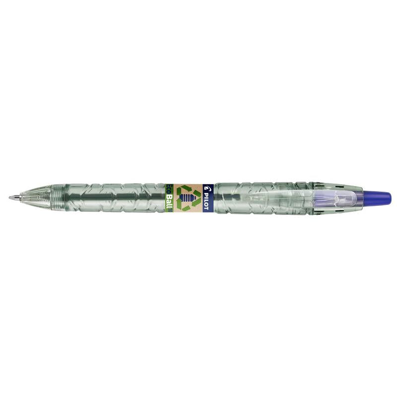 Pilot Ecoball Recycled Retractable Ballpoint Pen 1.0mm Tip 0.27mm Line Blue (Pack 10) 4902505621598