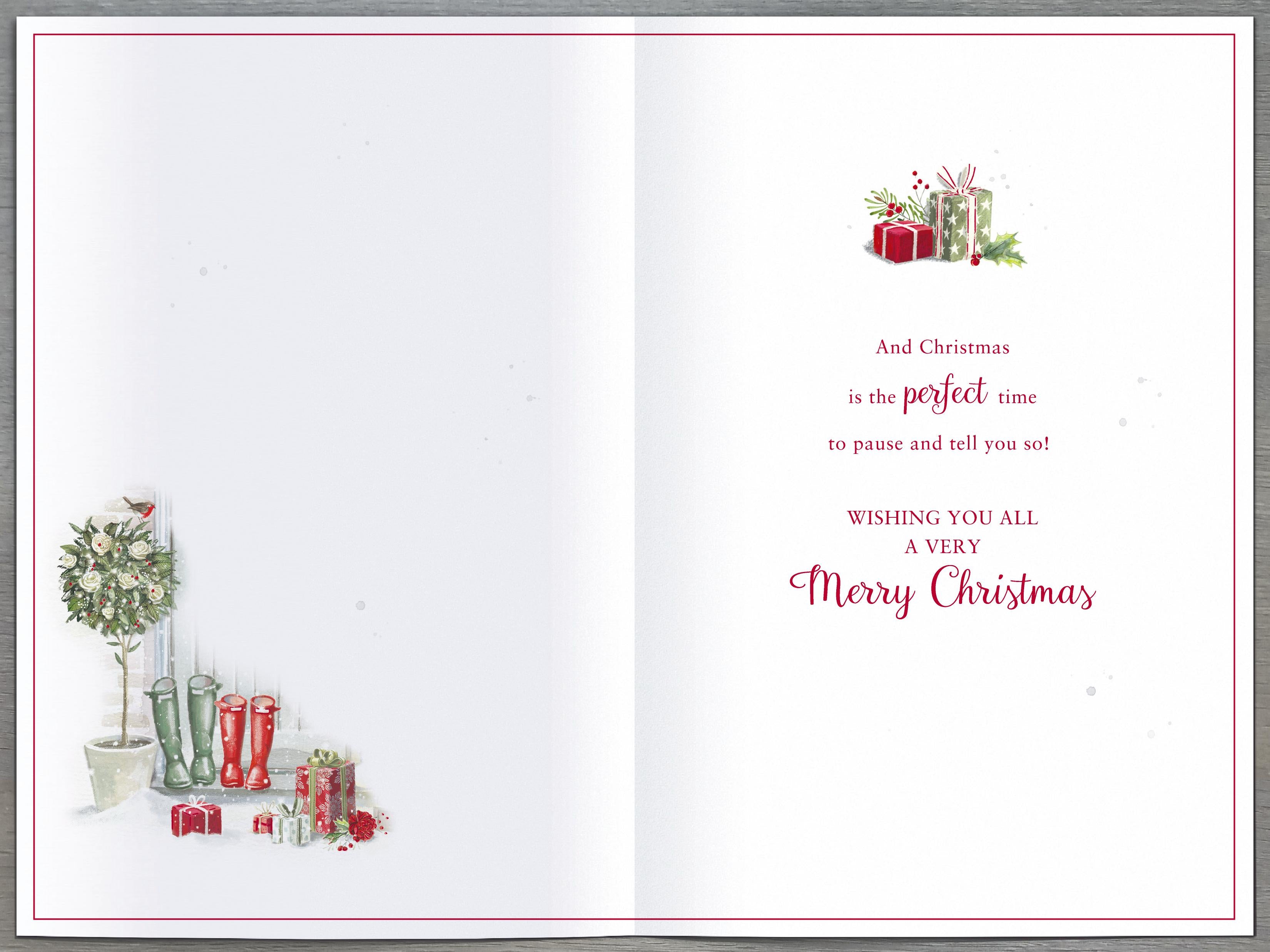 Christmas Door Decorated Brother & Sister-in-Law & Family Christmas Card – Festive Design