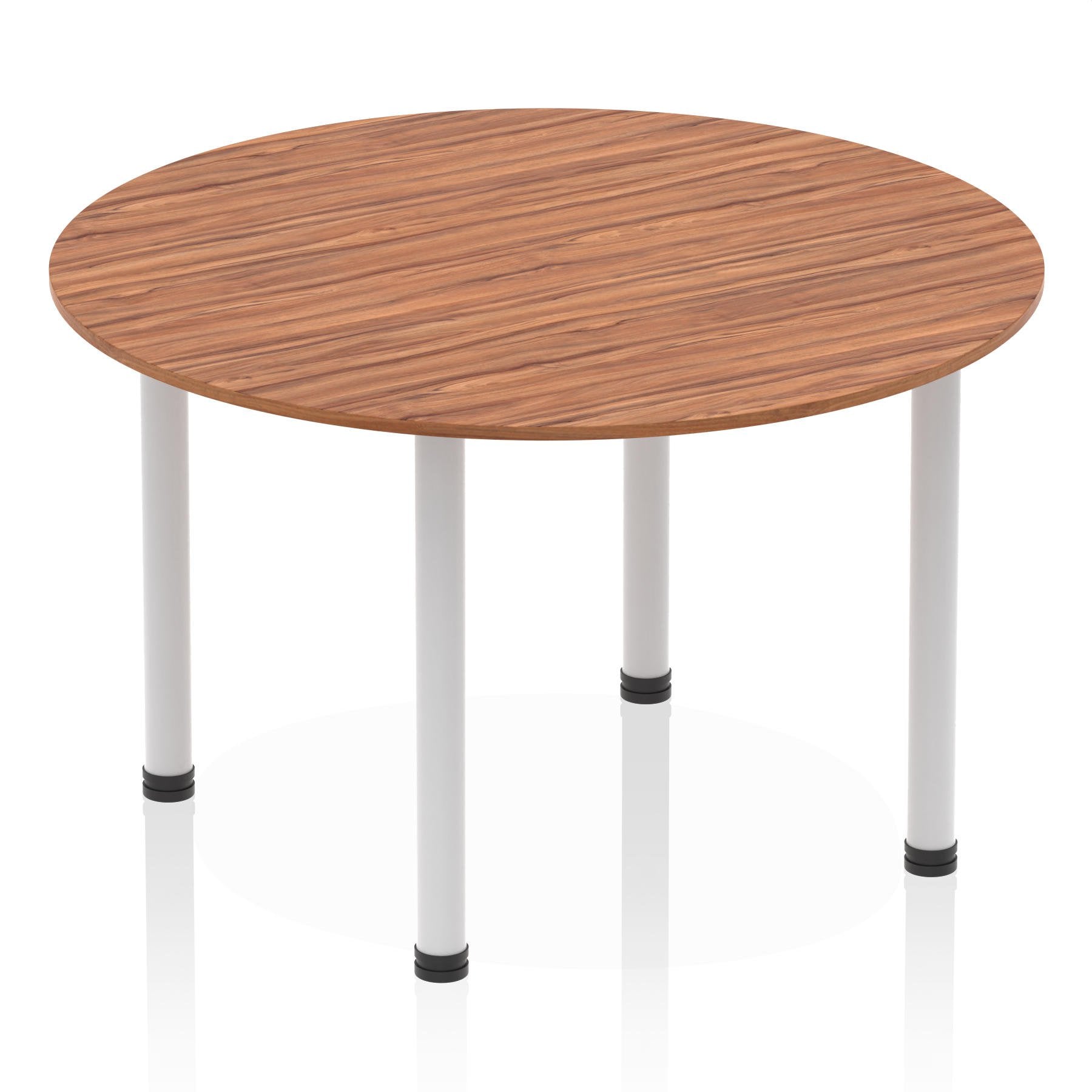 Dynamic Impulse 1200mm Round Table Walnut Top Silver Post Leg I000140 DD