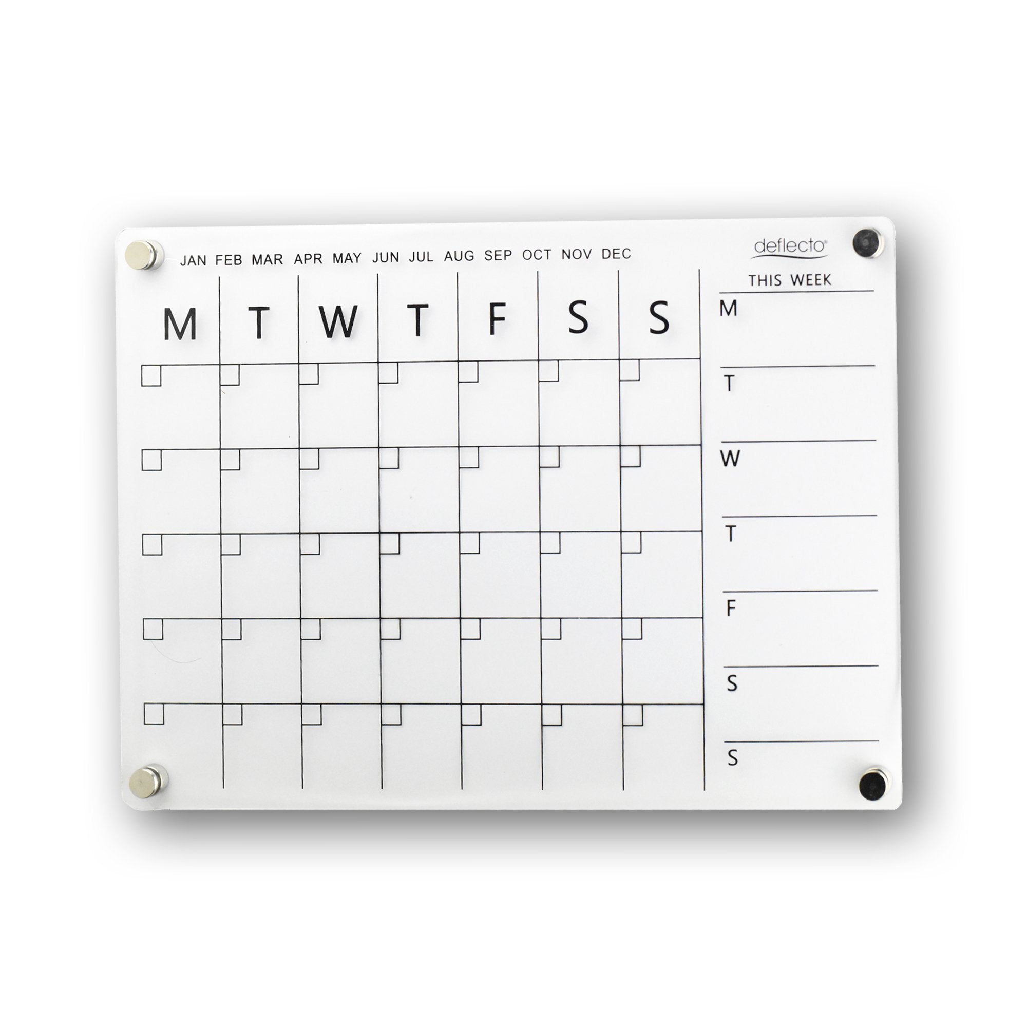 Deflecto A3 Acrylic Weekly/Monthly Planner Magnetic Mounting System  420 x 297mm - WPMA3MG