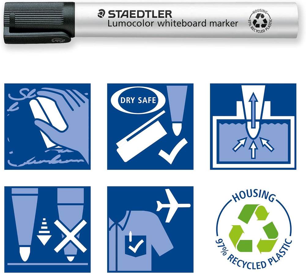 Lumocolor Whiteboard Marker Bullet 351 - Single - Black