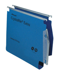 Rexel Crystalfile Extra 275 Foolscap Lateral Suspension File Polypropylene 30mm Blue (Pack 25) 70642 DD