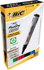 Bic Marking 2000 Permanent Marker Bullet Tip 1.7mm Line Assorted Colours (Pack 4)