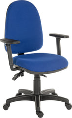 Ergo Trio Ergonomic High Back Fabric Operator Office Chair with Height Adjustable Arms Blue - 2901BLU/0280 DD