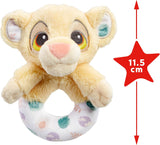 Rainbow Designs Disney Baby Lion King ring rattle, soft baby toy with colorful Lion King character for gentle play and sensory development.