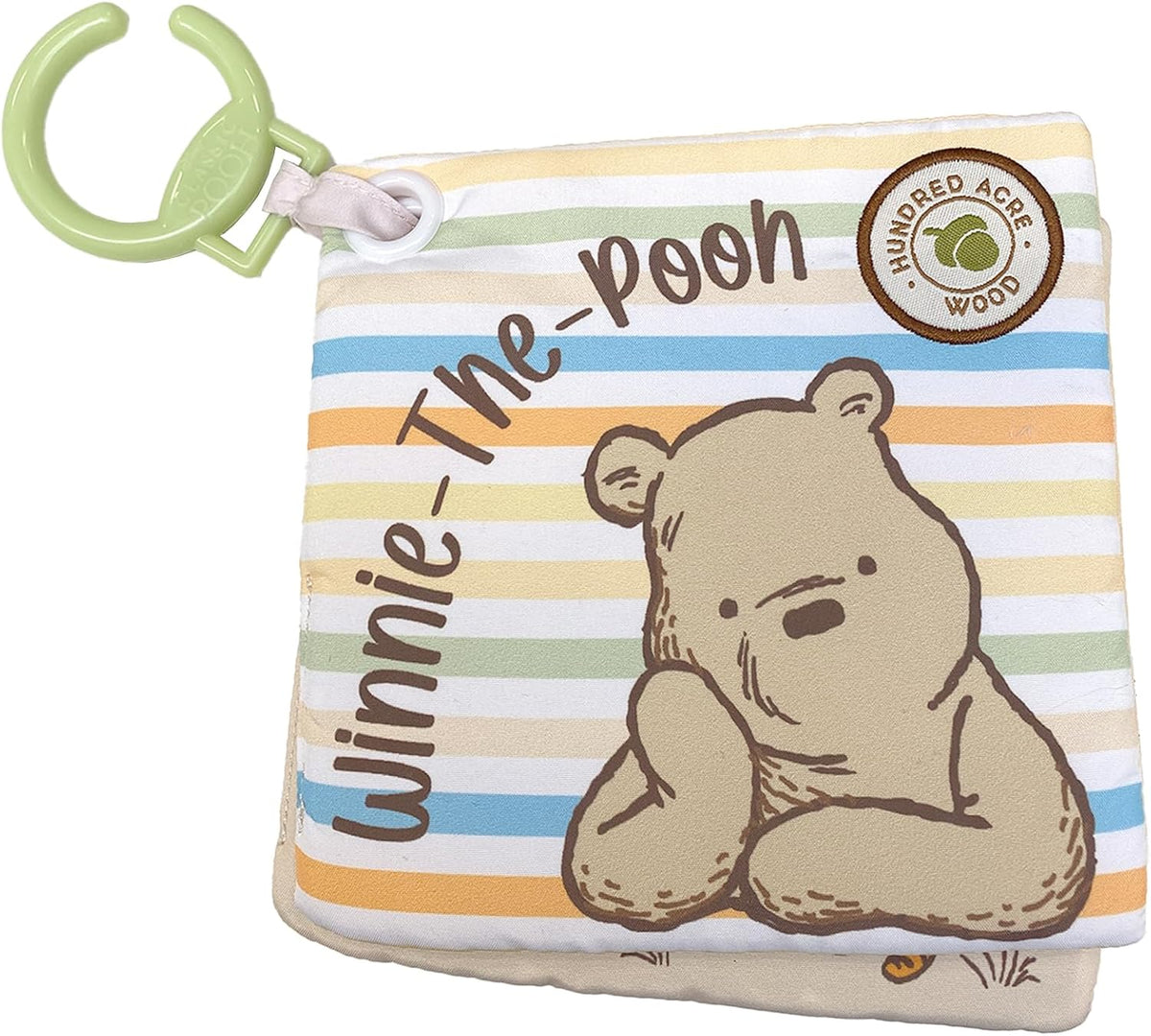 Rainbow Designs Disney Classic Pooh Play and Go Squares baby toy with colorful squares and plush Pooh character for infants.