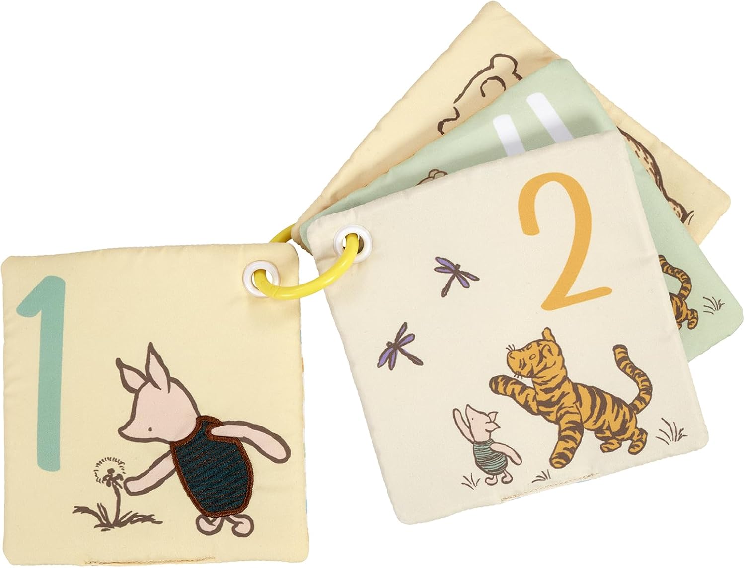 Rainbow Designs Disney Classic Pooh Play and Go Squares baby toy with colorful square fabric pieces and classic Pooh design.