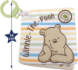 Rainbow Designs Disney Classic Pooh Play and Go Squares baby toy featuring colorful fabric squares for sensory play and on-the-go fun.