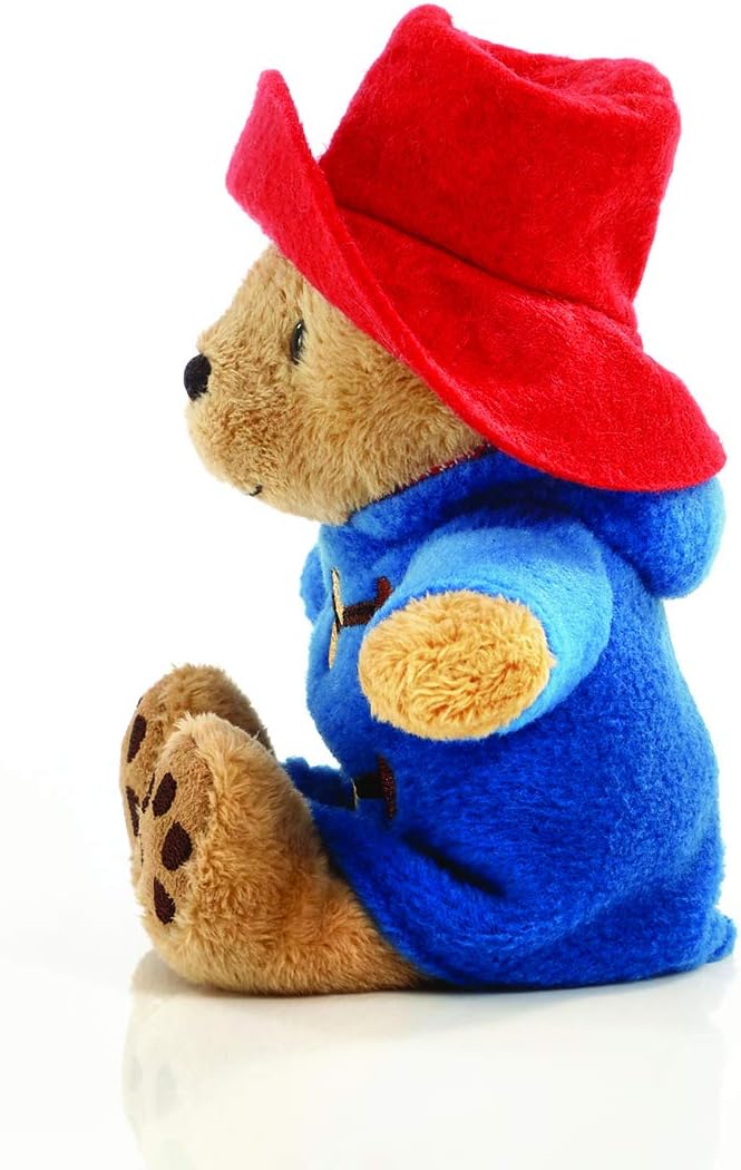 Rainbow Designs Classic Paddington bean toy bear plush in red, soft and cuddly with detailed Paddington bear features.