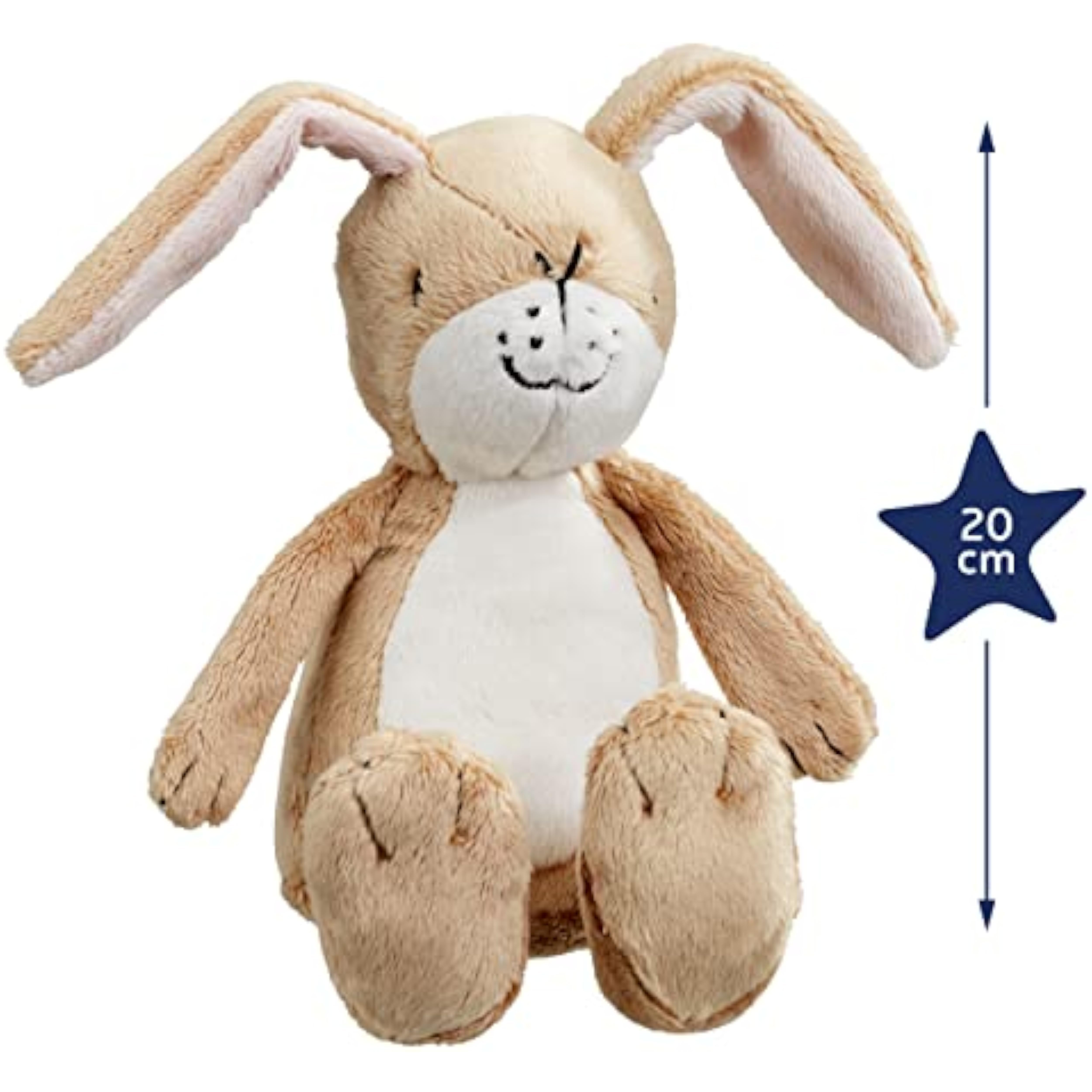 Rainbow Designs Little Nutbrown Hare infant sensory rattle toy, soft plush plush for newborns and babies.