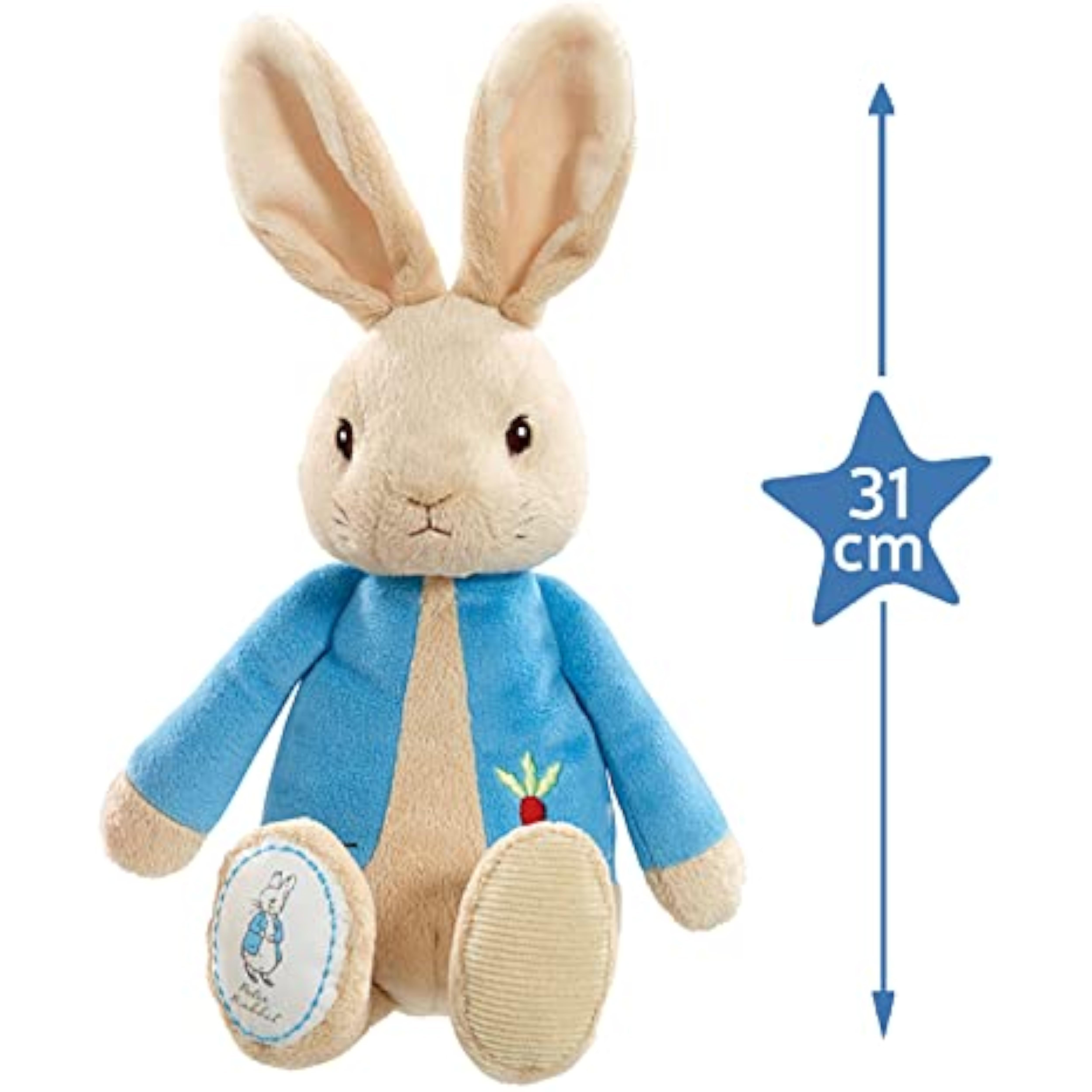 Rainbow Designs My First Peter Rabbit soft toy, a cuddly Beatrix Potter bunny teddy for babies and toddlers.