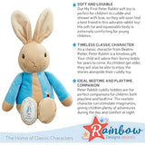 Rainbow Designs My First Peter Rabbit soft toy, a cuddly Beatrix Potter bunny teddy for babies and toddlers.