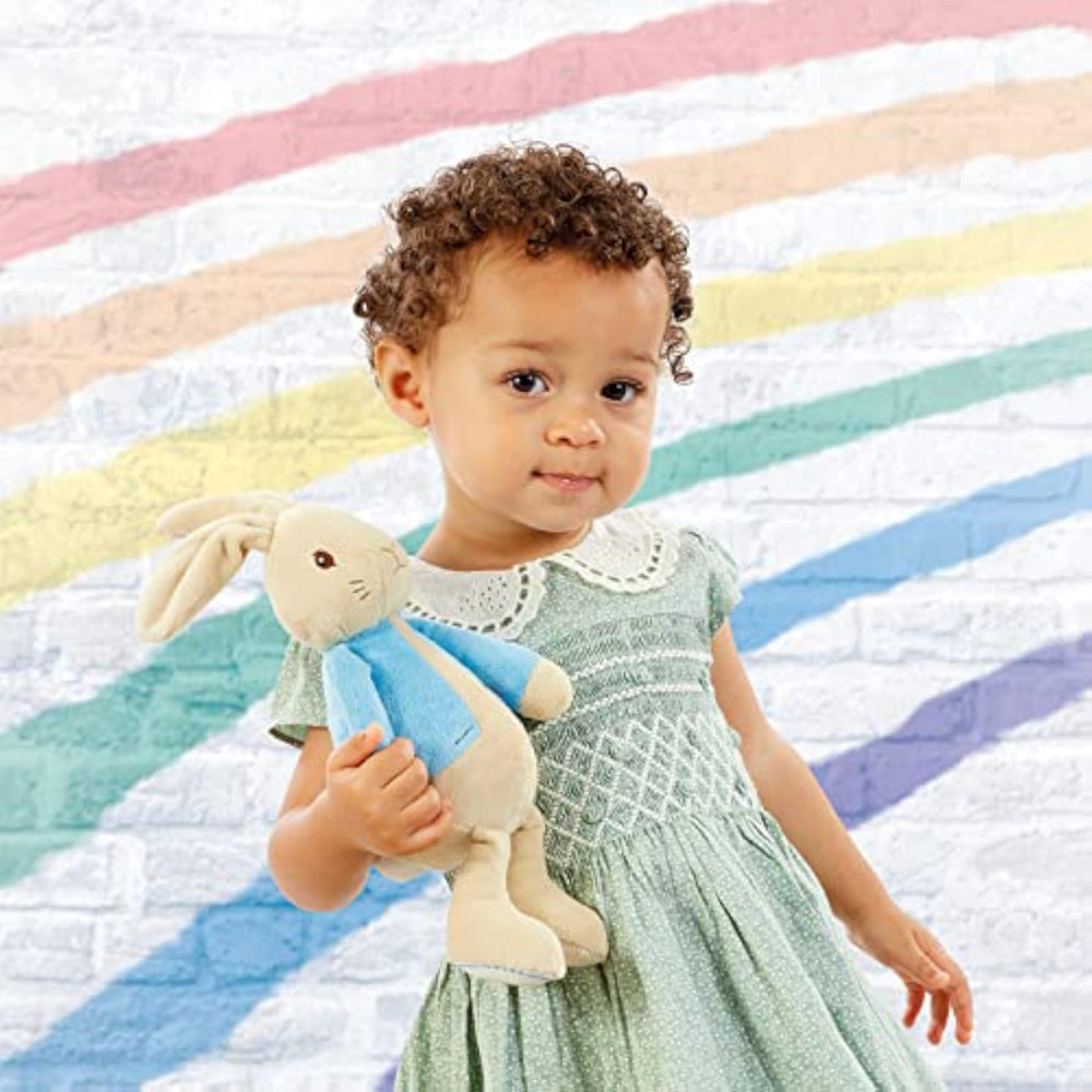 Rainbow Designs My First Peter Rabbit soft toy, a cuddly Beatrix Potter bunny teddy for babies and toddlers.