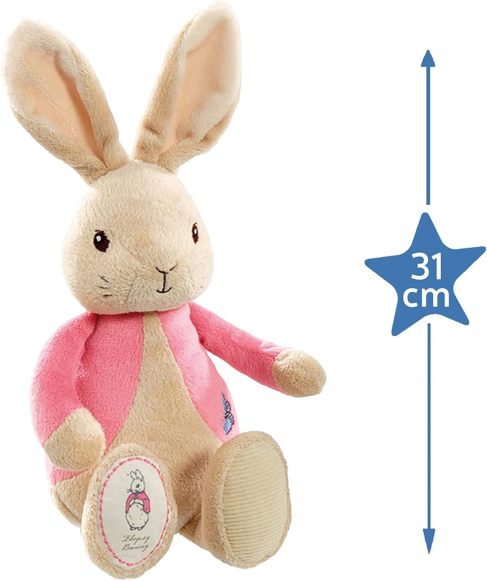 Soft toy of Peter Rabbit and Flopsy Bunny by Rainbow Designs, featuring cuddly plush characters for children.