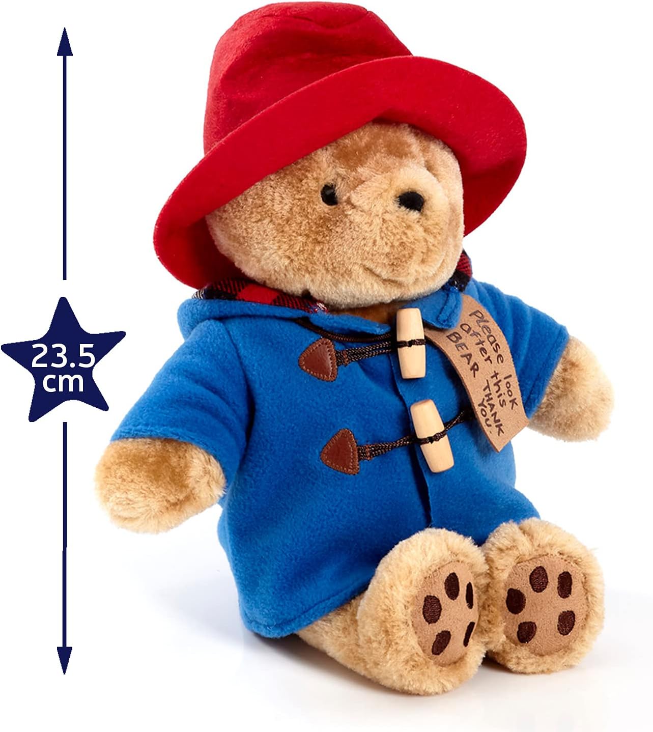 Soft plush Paddington Bear toy by Rainbow Designs, featuring classic Paddington character with a friendly expression and soft fabric.