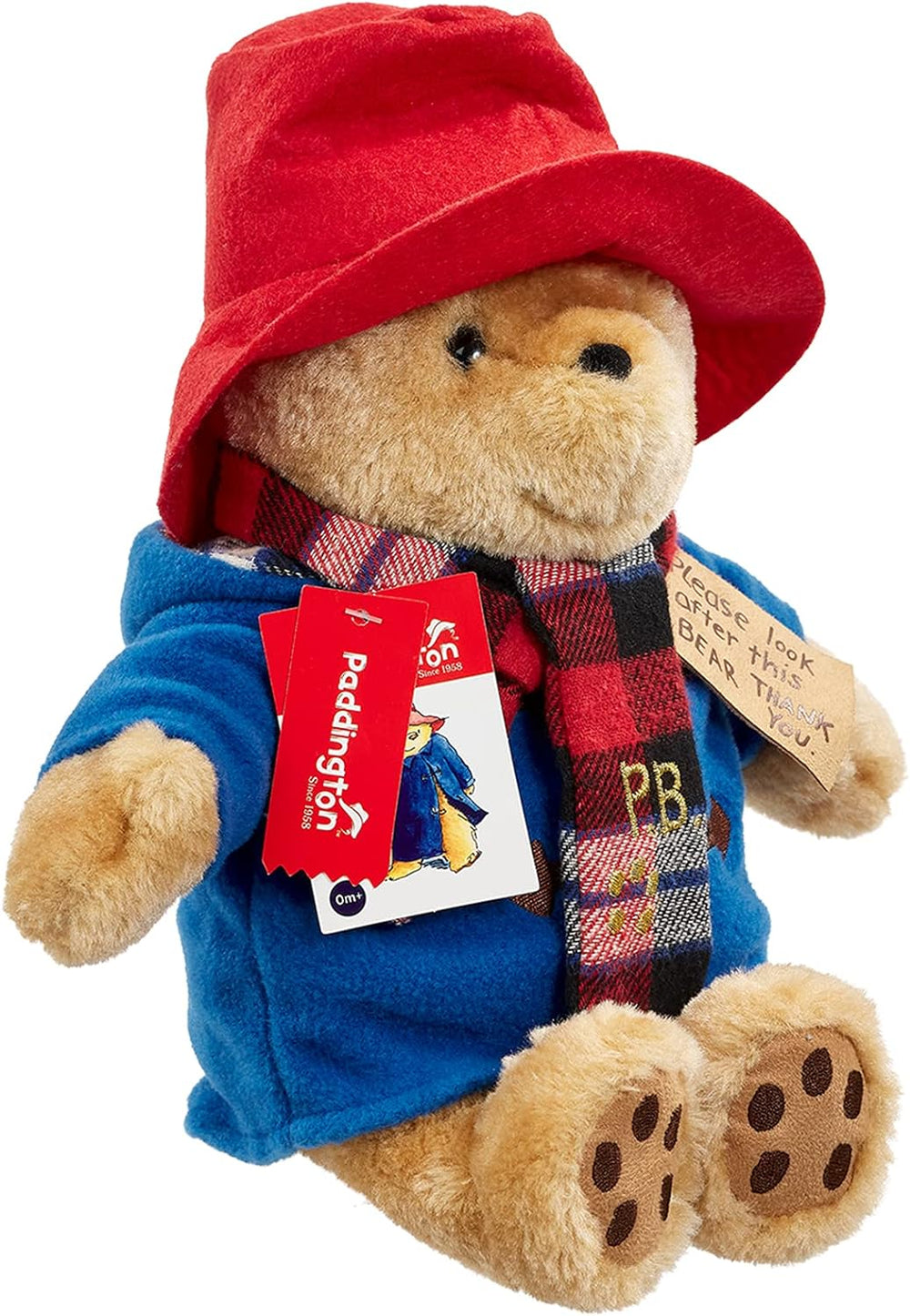 Soft plush Paddington bear toy with a colorful scarf by Rainbow Designs, featuring a cuddly and detailed Paddington character.
