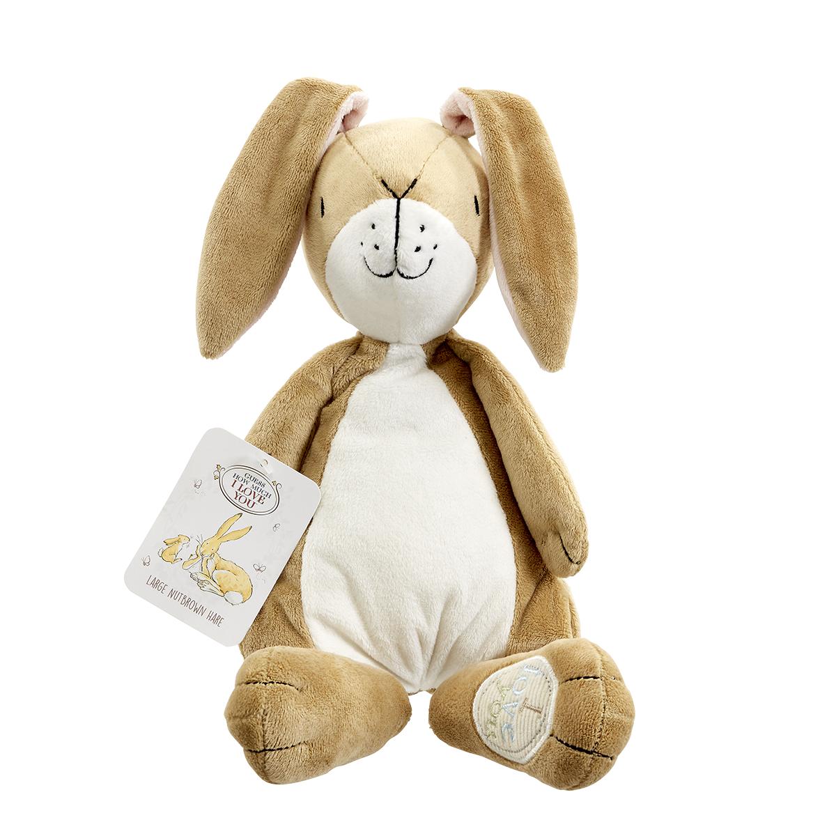Soft toy large Nutbrown Hare from Rainbow Designs' Guess How Much I Love You collection, plush and cuddly for children.