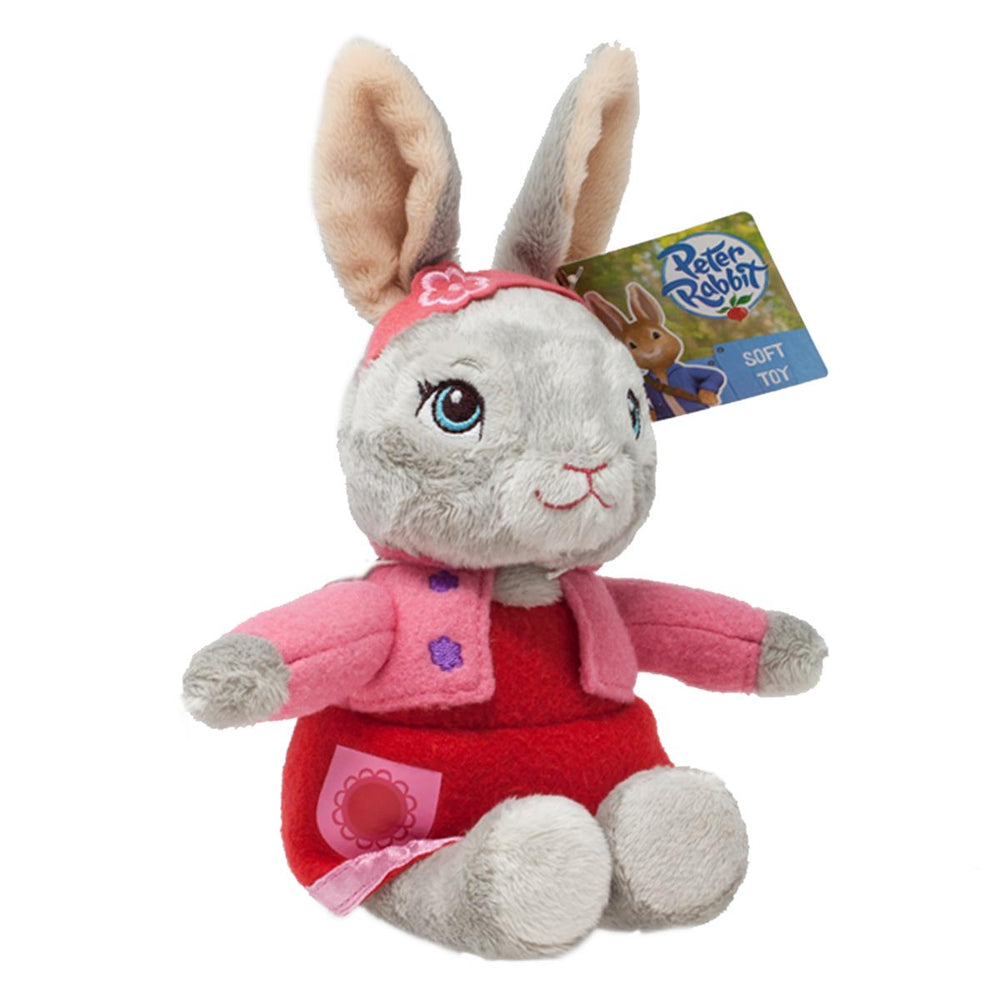 Rainbow Designs Lily Bobtail 18cm soft toy featuring a colorful plush bunny with floppy ears and a cute face.