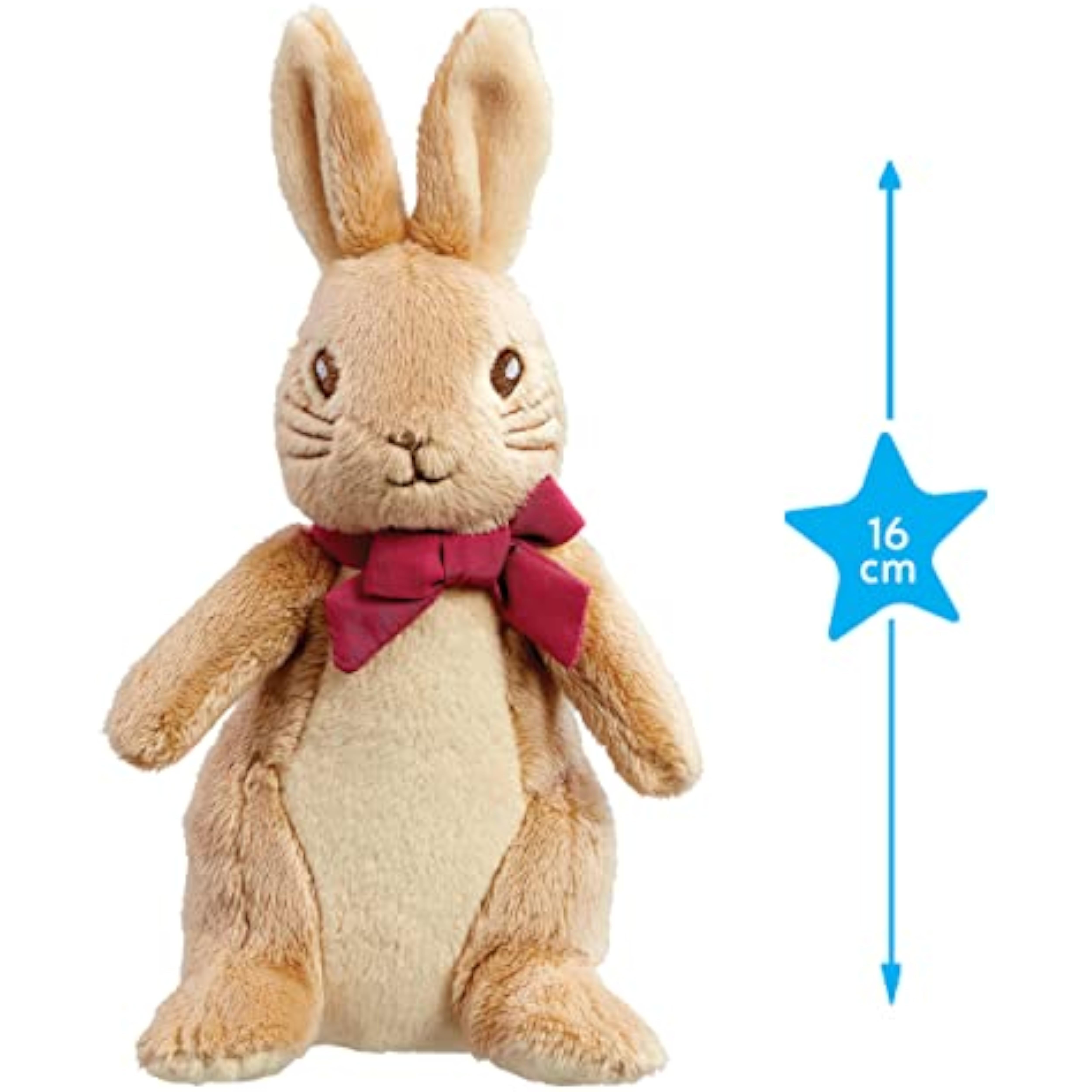 Rainbow Designs Peter Rabbit small plush cuddly soft toy, 16cm, featuring Flopsy with soft fur and detailed embroidered features.