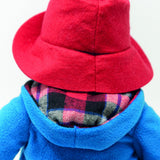 Rainbow Designs Classic Paddington Bear plush toy with boots and suitcase, soft collectible toy for children.