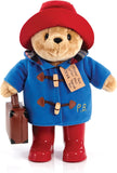 Rainbow Designs Classic Paddington Bear plush toy with boots and suitcase, soft toy for children, detailed and cuddly.