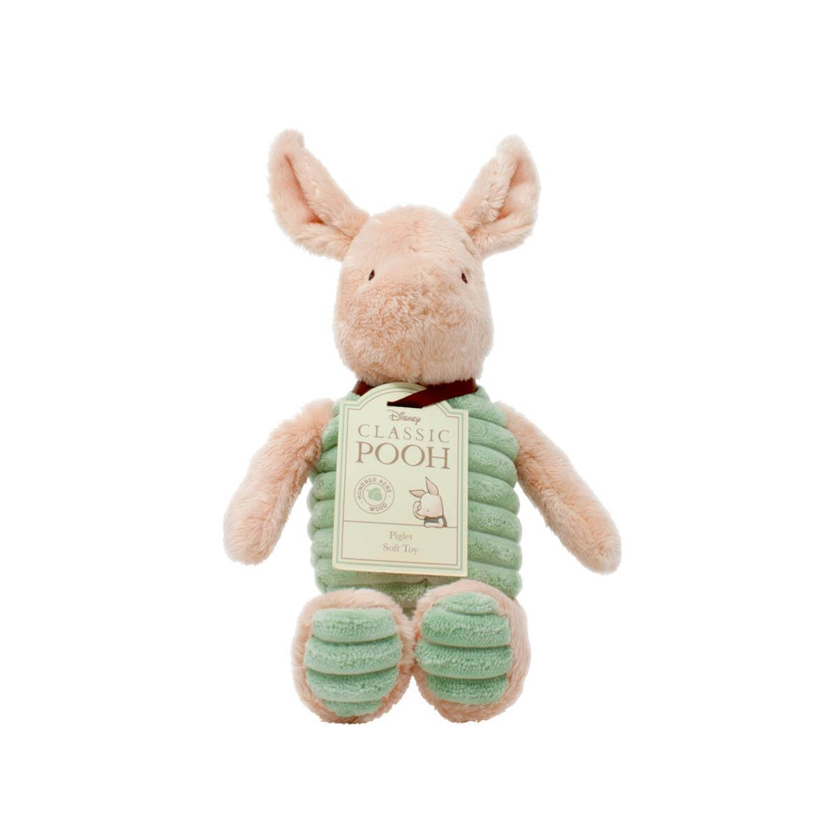 Rainbow Designs Hundred Acre Wood Piglet soft plush toy from Toys & Plush collection, featuring a cute pink Piglet character.