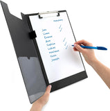 Black Rapesco standard clipboard with PVC cover holding A4 or foolscap paper, featuring a sturdy metal clip.