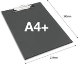 Black Rapesco A4/Foolscap standard clipboard with PVC cover, durable and portable for office or school use.