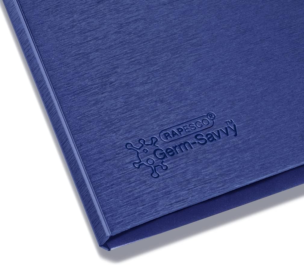 Blue Rapesco Germ Savvy antibacterial A4 foldover clipboard, pack of 4, used as a sturdy filing and desk accessory.