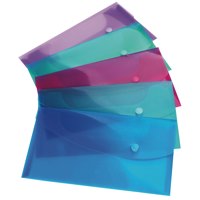 Rapesco Bright Popper Wallets, 10-pack, colorful filing and storage wallets with snap closures for organization.