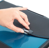 Teal Rapesco Designer Expanding File A4+ with 13 compartments and handle for filing and storage.