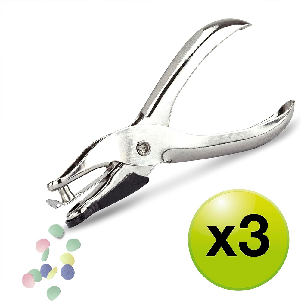 Rapesco 25 single hole puncher for 10 sheets of paper, compact office hole punch tool with ergonomic design.