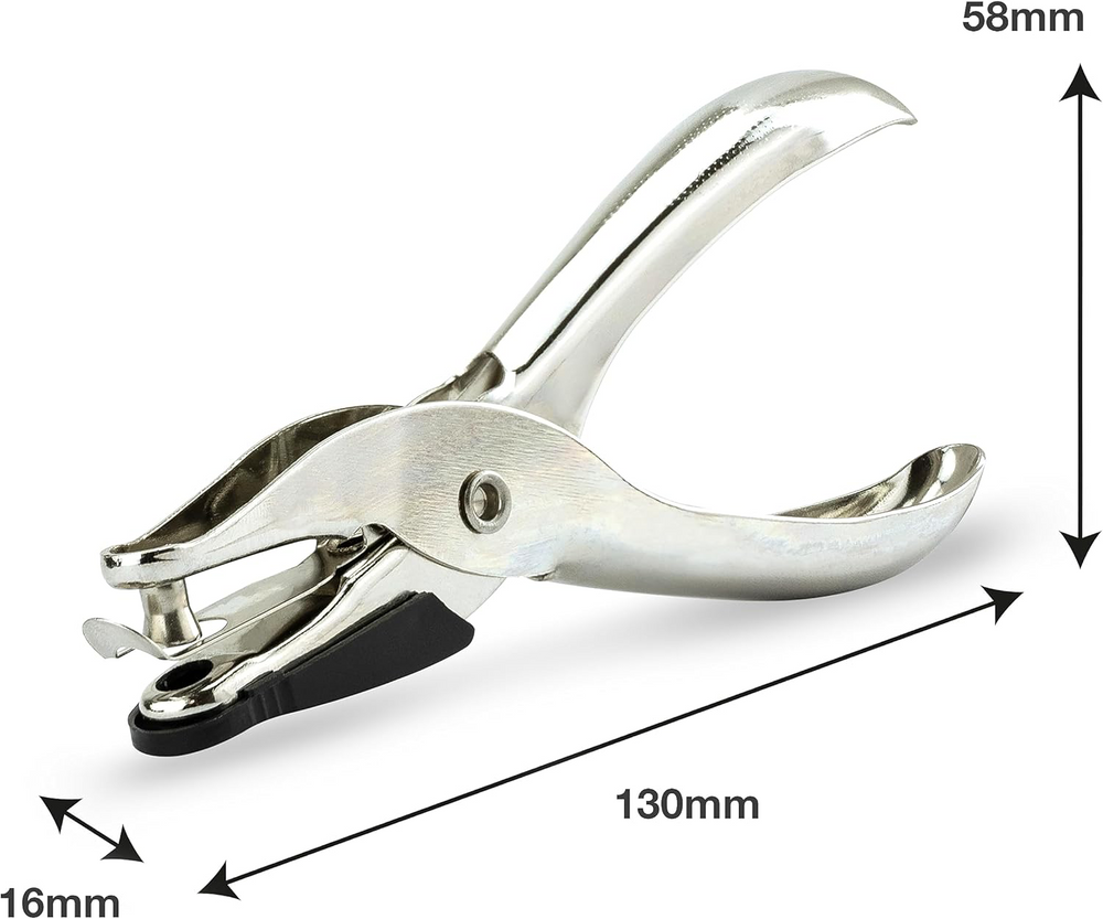 Rapesco 25 single hole puncher, metal desktop hole punch for 10 sheets with ergonomic handle and compact design.