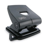 Rapesco Germ Savvy 2-hole punch in black, compact desktop paper punch for clean, precise holes in documents.