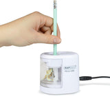 Rapesco 1448 PS12 electric pencil sharpener in white with USB charging port, battery option not included, compact design
