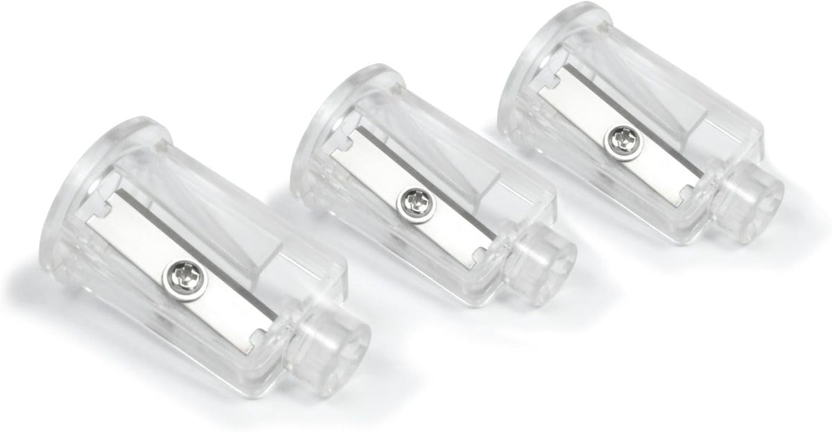 Rapesco 1485 PS12 USB replacement sharpening units for sharpeners, pack of 3, shown in the image.