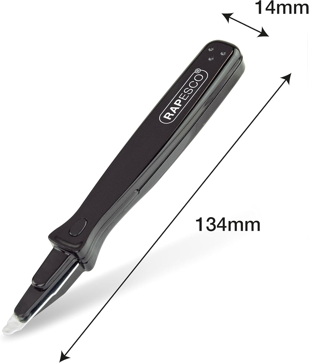 Set of five black Rapesco 101 staple removers with ergonomic handles for easy staple removal.