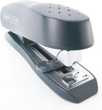 Rapesco Eco Spinna 717 front-loading stapler in black, holds up to 50 sheets of paper, designed for efficient stapling.