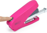 Rapesco Luna Less Effort Half-Strip Front-Loading Stapler in hot pink with 2000 staples, designed for easy stapling.