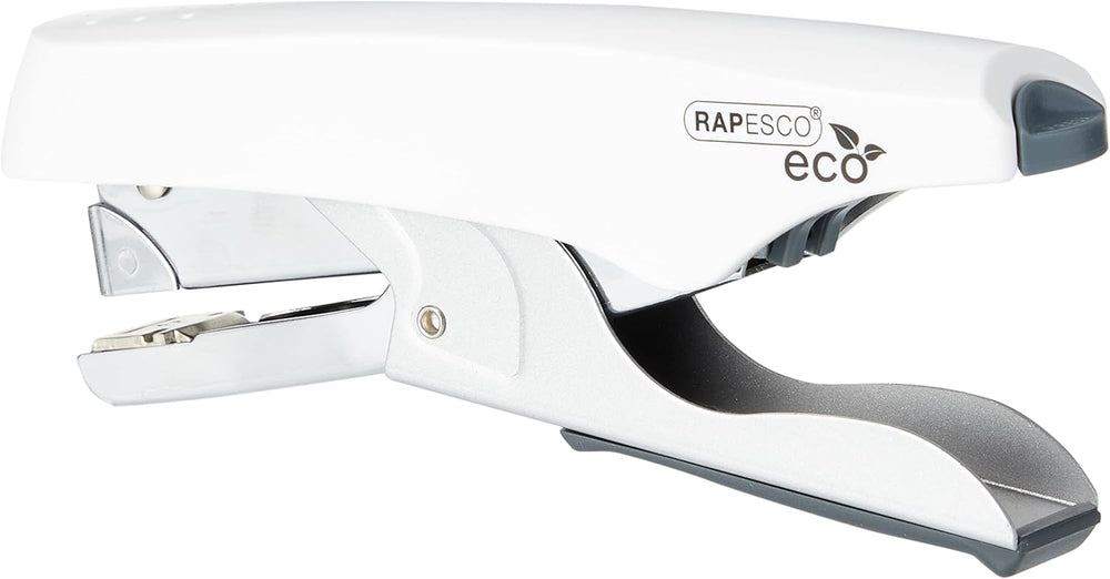 Rapesco Eco Whale stapling pliers in soft white, designed for 24/6 and 26/6 staples, ideal for office or home use