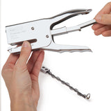 Rapesco Porpoise One stapling pliers with staples, antibacterial design, black metal finish, compact handheld office stapling tool.