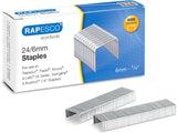Rapesco galvanized staples, 24/6mm size, pack of 5000, ideal for stationery and filing needs