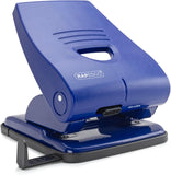 Blue Rapesco 835-P 2-hole punch for punching up to 40 sheets, ideal for stationery and filing needs.