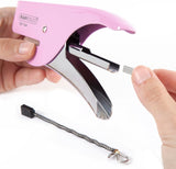 Rapesco Sp-64 pink stapling plier with 6/4mm and 21/4mm staples, suitable for stationery and filing tasks.