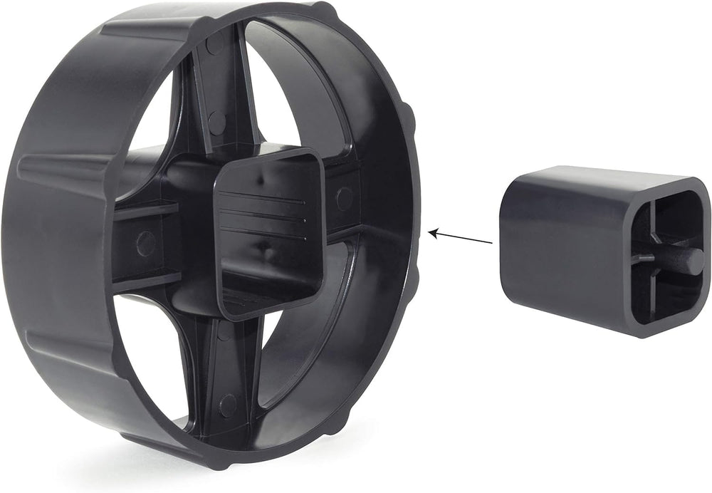 Black Rapesco 500 Heavy Duty Tape Dispenser with antibacterial design, durable plastic construction for secure tape dispensing.