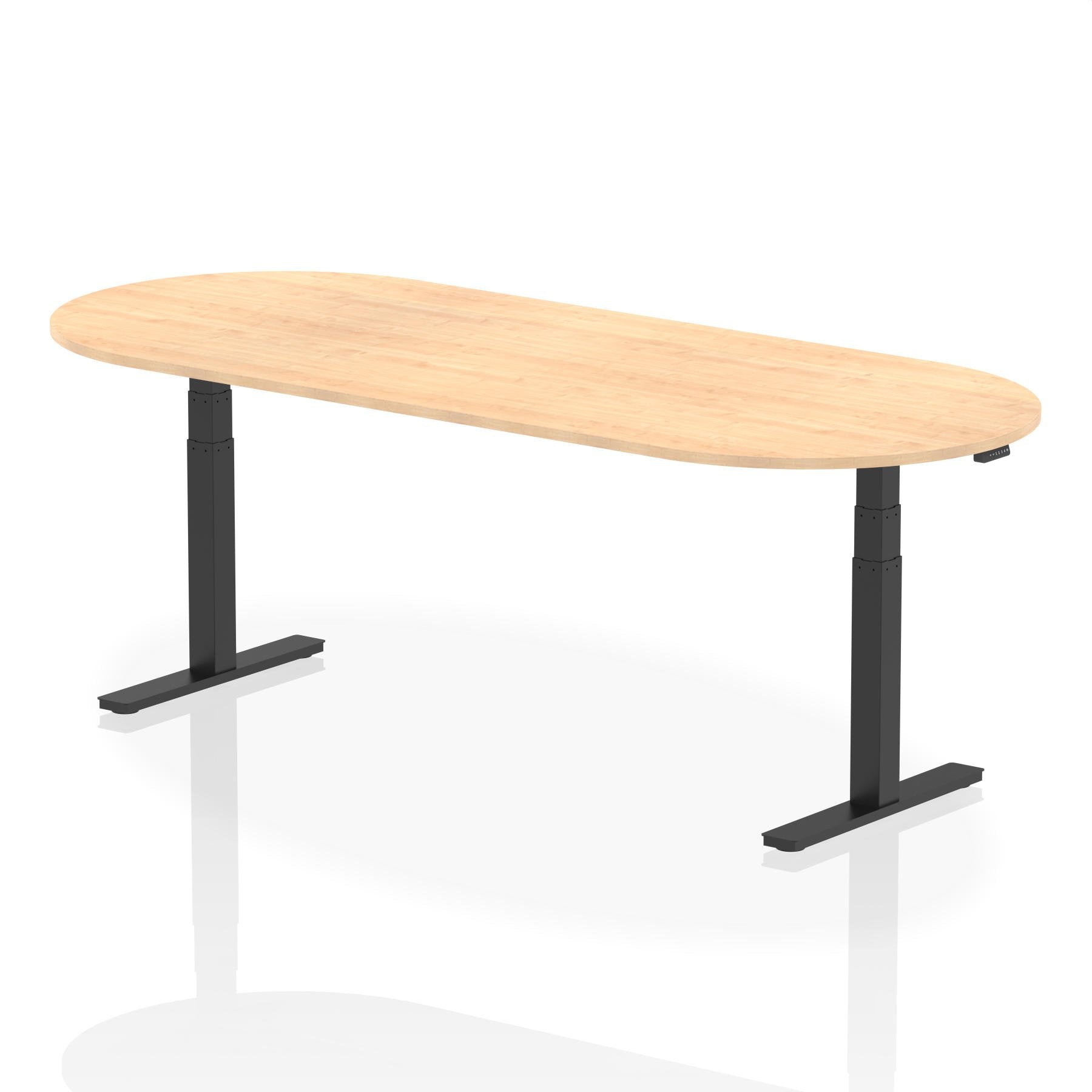 Dynamic Impulse W2400 x D1000 x H660-1310mm Height Adjustable Boardroom Table Maple Finish Black Frame - I005197 DD