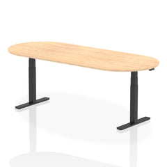 Dynamic Impulse W2400 x D1000 x H660-1310mm Height Adjustable Boardroom Table Maple Finish Black Frame - I005197 DD